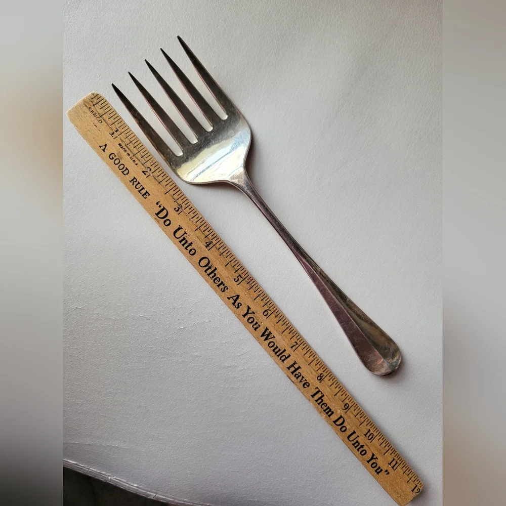 Vintage Sheffield England EPNS A1 Silverplated Large Serving Fork 5-tine Unique!